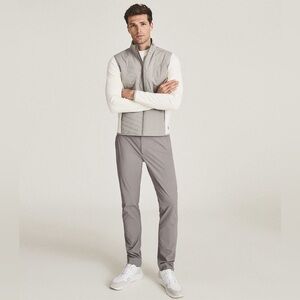 REISS Golf Formby Hybrid Performance Jacket Ecru Grey Size M